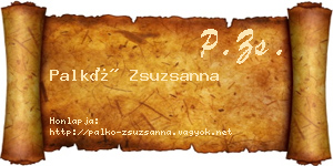 Palkó Zsuzsanna névjegykártya