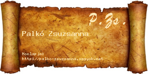 Palkó Zsuzsanna névjegykártya